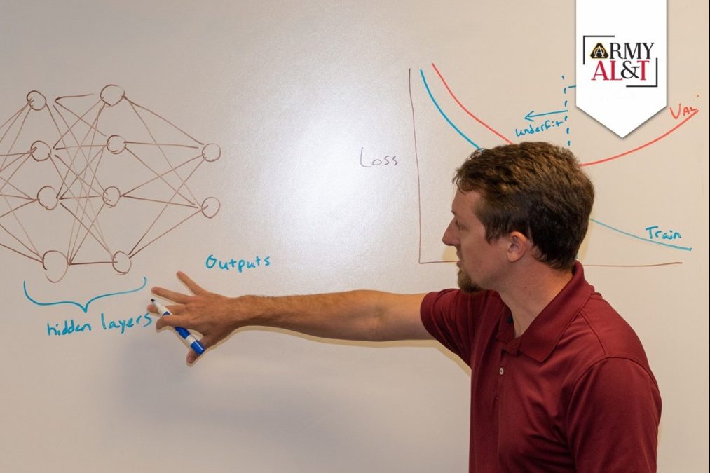 Blaine Perry, Redstone Test Center chief data officer, leads a data science upskilling class for members of the Redstone Test Center digital transformation community in June 2024, at Redstone Test Center, Alabama. (Photo provided by Maj. Lucas Gebhart)
