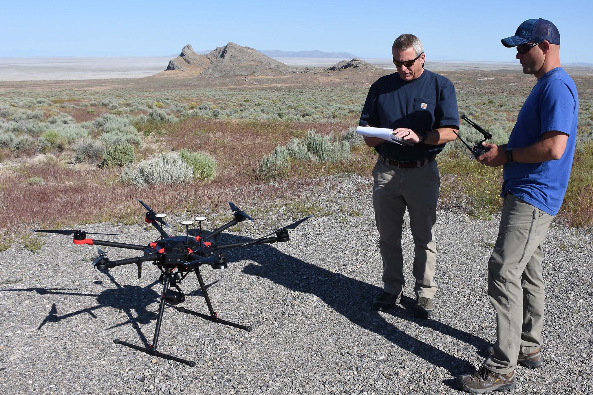 ATEC civilians during a drone test at DPG.