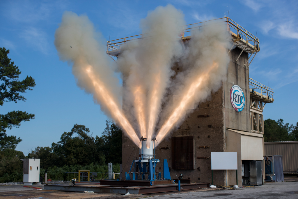 Static Fire Engine Test at the U.S. Army Redstone Test Center.